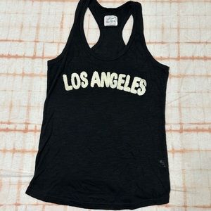 Los Angeles black and white basic cami tee shirt
With razor back style